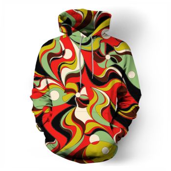  Colorful lines abstract pattern printed sweatshirt