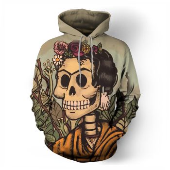  Skeleton witch pattern printed sweatshirt