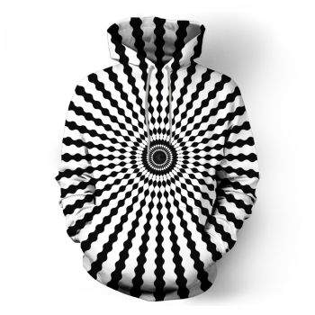  Black and white striped printed sweatshirt