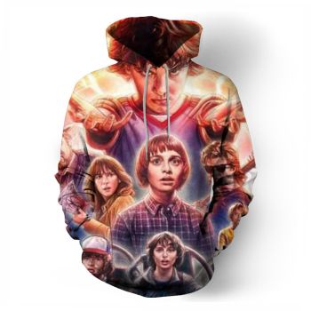 Printed Stranger Things Fashion Hooded Sweatshirt