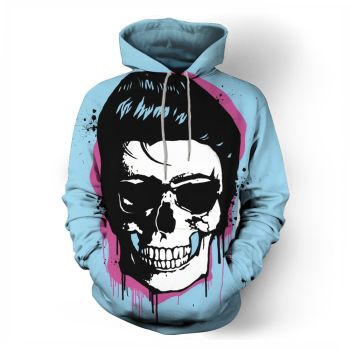  Sunglasses skull man pattern printed sweatshirt