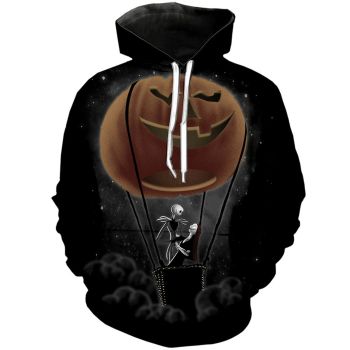 Vintage  Black Skull Pattern Halloween Hoodie