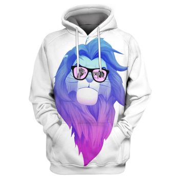 Street Style White Lion Pattern Animals Hoodie