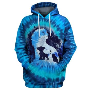 Cute And Loose Blue Lion Pattern Animals Hoodie