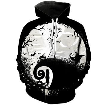 Fashion Black Skull Pattern Halloween Hoodie