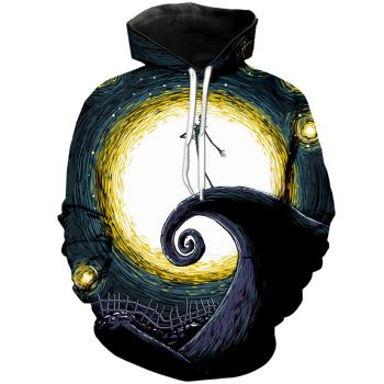 Popular And Vintage Colorful Wave Pattern Halloween Hoodie