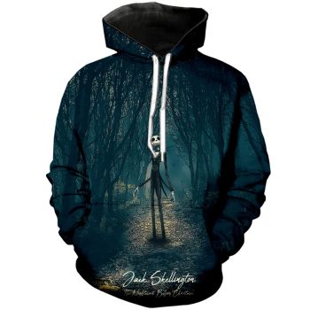 Gorgeous Blue Skull Pattern Halloween Hoodie