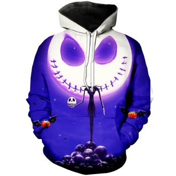 Precious Purple Skull Pattern Halloween Hoodie