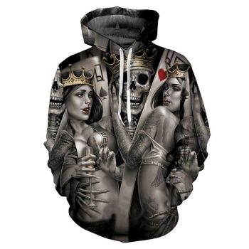  Beauty and skull series fashion couple sweatshirt