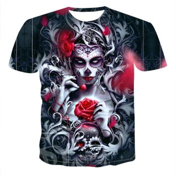  Rose woman printed fashion men's T-shirt