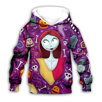 Precious Purple Skull Pattern Jack Sally Hoodie