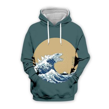 Pretty And Vintage  Blue Wave Pattern Wave Hoodie