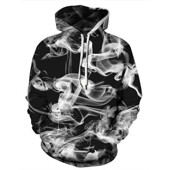   Smoke print hooded sweatshirt