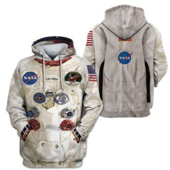 Precious White Astronauts Pattern Nasa Hoodie