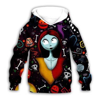 Generous And Beautiful Black Skull Pattern Jack Sally Hoodie