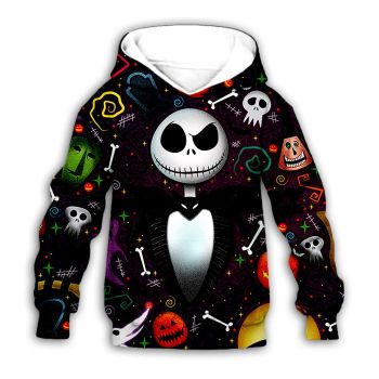 Fashion Black Skull Pattern Jack Sally Hoodie