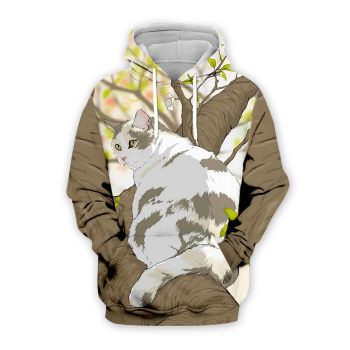 Gorgeous Brown Cat Pattern Animals Hoodie
