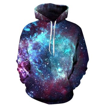  Starry night sky casual hooded sweatshirt 