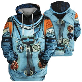 Street Blue Astronauts Pattern Nasa Hoodie