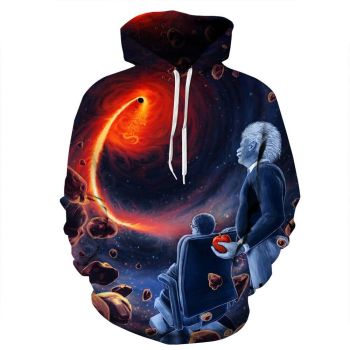 Cosmic black hole casual hooded sweatshirt