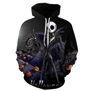  Printed Halloween Skull Jacket Sweatshirt
