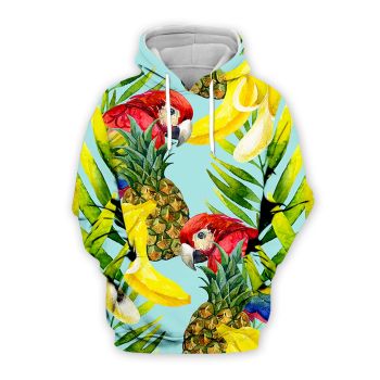 Elegance Colorful Parrot Pattern Animals Hoodie