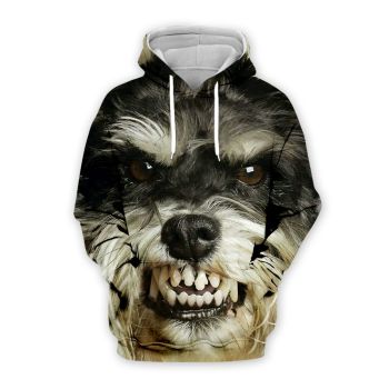 Popular And Vintage Black Dog Pattern Animals Hoodie