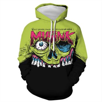  Printed Halloween skull hooded casual sweatshirt 
