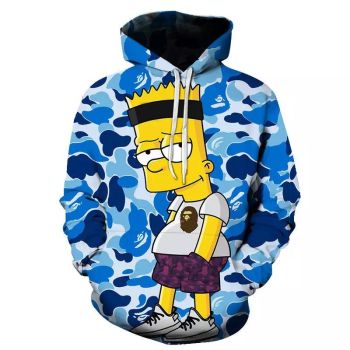 Anime Simpson camouflage casual hooded sweatshirt