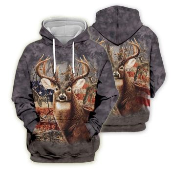 Vintage  Camouflage Hunter Pattern Animals Hoodie