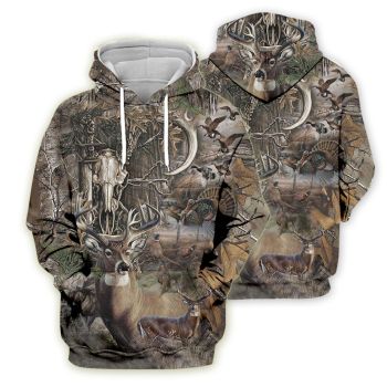 Popular And Vintage Camouflage Hunter Pattern Animals Hoodie