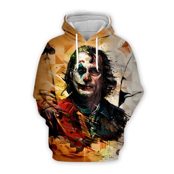 Vintage  And Loose Brown Clowns Pattern Horror Hoodie