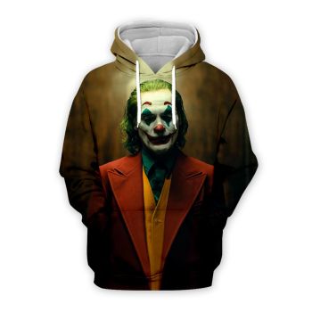 Loose And Fashion Brown Clowns Pattern Horror Hoodie