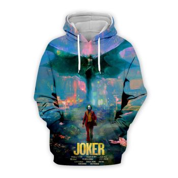 Oversize Blue Clowns Pattern Horror Hoodie