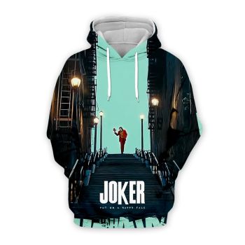 Temperament Blue Clowns Pattern Horror Hoodie