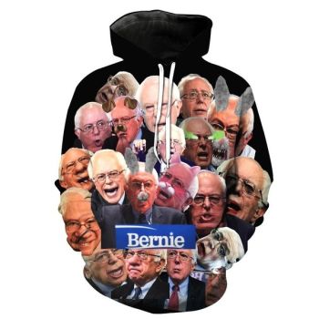  Bernie human head casual hooded sweatshirt