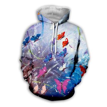 Popular Blue Butterfly Pattern Animals Hoodie
