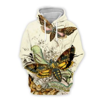 Pretty Yellow Butterfly Pattern Animals Hoodie