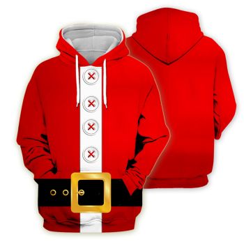 Temperament Red Buttons Pattern Christmas Hoodie