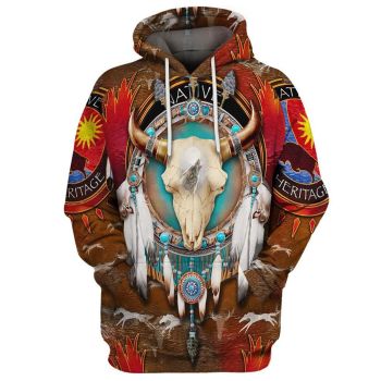 Temperament Brown Horn Pattern Indians Hoodie