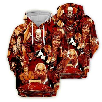 Vintage  Brown Skull Pattern Halloween Hoodie