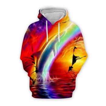 Pretty Red Dolphin Pattern Animals Hoodie