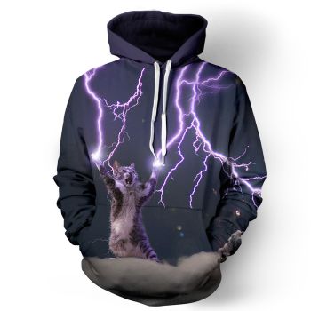 Popular Purple Cat Pattern Animals Hoodie
