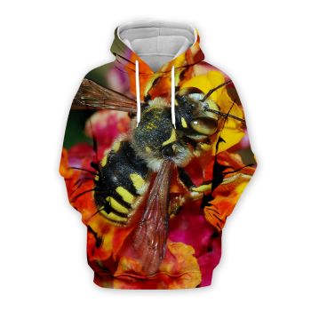 Fashion Red Bee Pattern Animals Hoodie