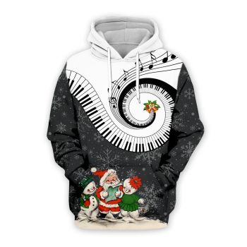 Generous And Beautiful Black Santa Claus Pattern Christmas Hoodie