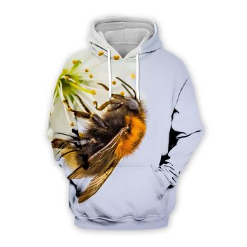 Generous And Beautiful Blue Bee Pattern Animals Hoodie