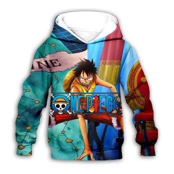  Loose Colorful Headshot Pattern Oneplece Hoodie