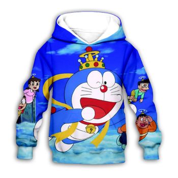 Loose Blue Doraemon Pattern Doraemon Hoodie
