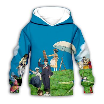 Classical Blue Totoro Pattern Cartoon Hoodie