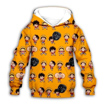  Generous And Beautiful Yellow Headshot Pattern Oneplece Hoodie